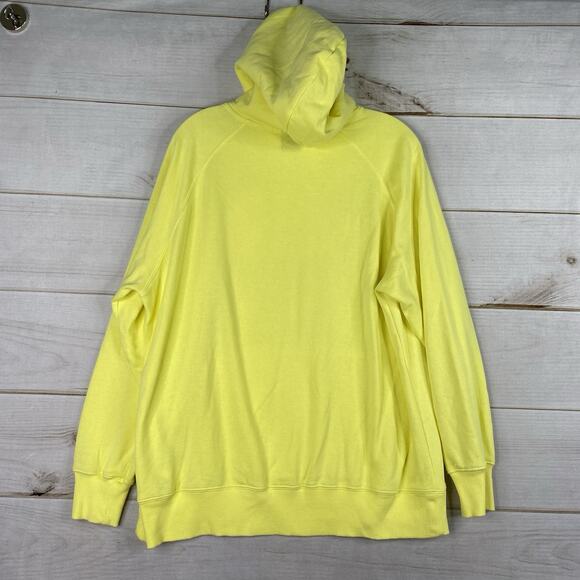 North Face Hoodie Womens XL Yellow Pullover Sweatshirt Half Dome Logo Front - Picture 8 of 9